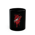 Black Coffee Mug — Anatomical Heart with Straight Razor "Stay Sharp"