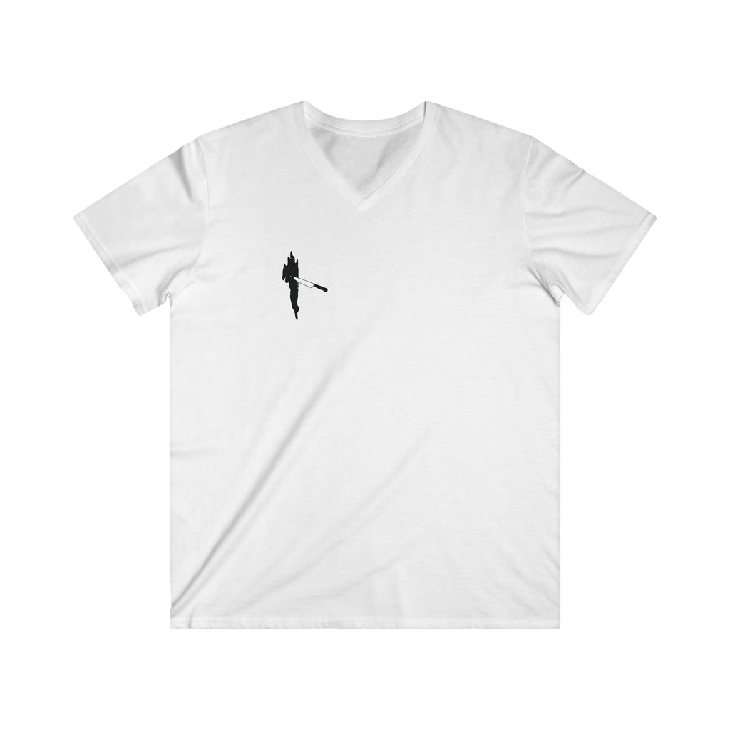 V-Neck Tee — 'Don't Just Stare at It, Eat It' Funny Patrick Bateman Horror Graphic